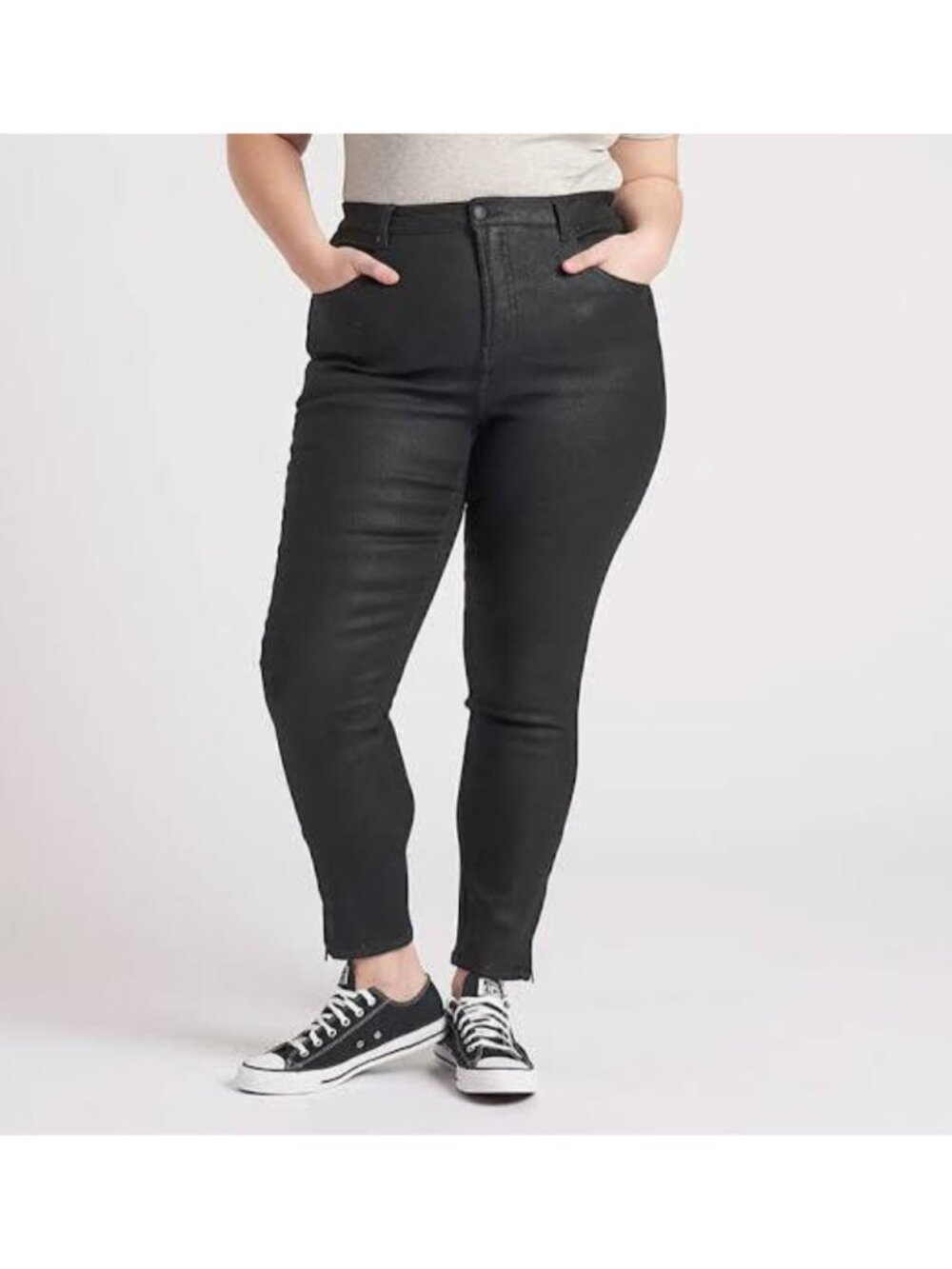 Good American Meuse High Rise Resin Jeans 30 inch - Black